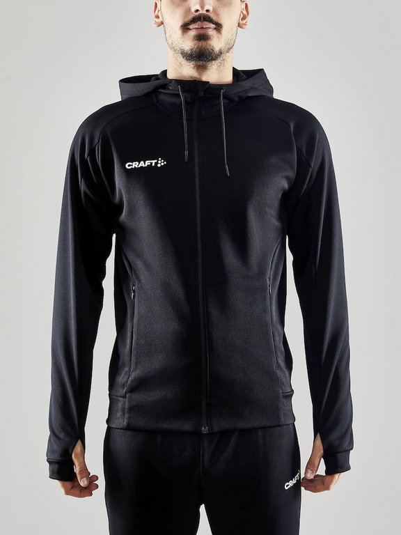 Craft Trainingsjacke Evolve Hood - strapazierfähige Mid-Layer-Kapuzenjacke aus Stretchmaterial - schwarz Herren